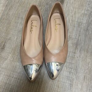 Lulu's Tan and Silver Women's Flats